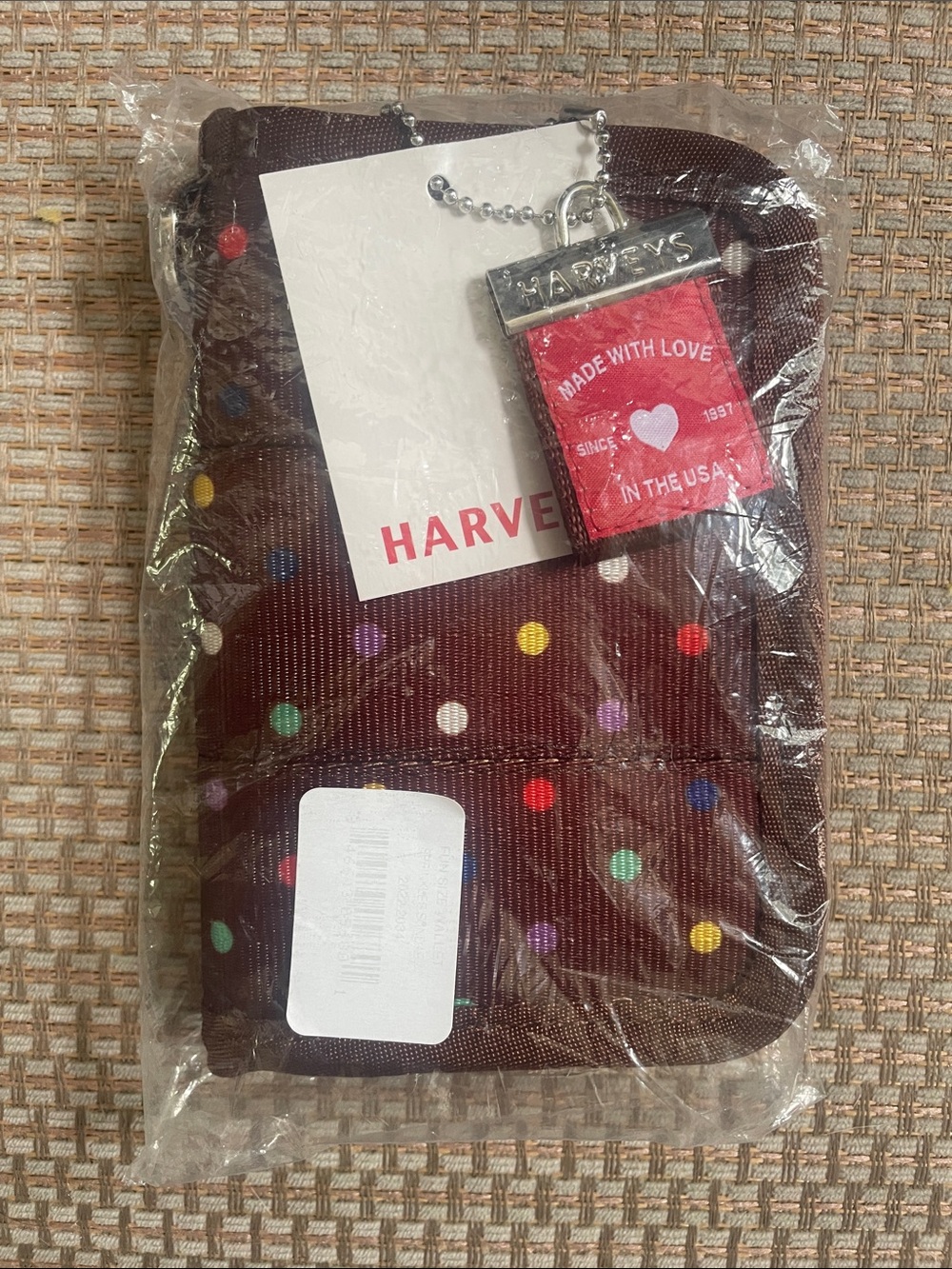Harveys Brown Sprinkles Polka Dot Seatbelt Fun Size Wallet